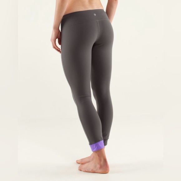 Lululemon Amped Crop Cuffed Leggings in Soot/White/Power Purple - 6 - Picture 4 of 7
